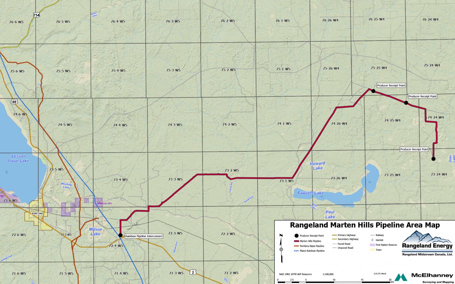 Marten Hills Pipeline System map